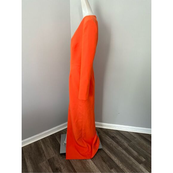 Safiyaa Ottavia Asymmetric Crepe Gown in Orange US 8 $1815 - Picture 6 of 12
